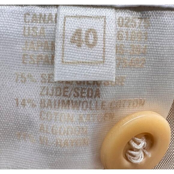 Vintage Escada Pencil Skirt Womens US 10 Cream Micro Dot Silk Blend Quiet Luxury - Picture 10 of 14